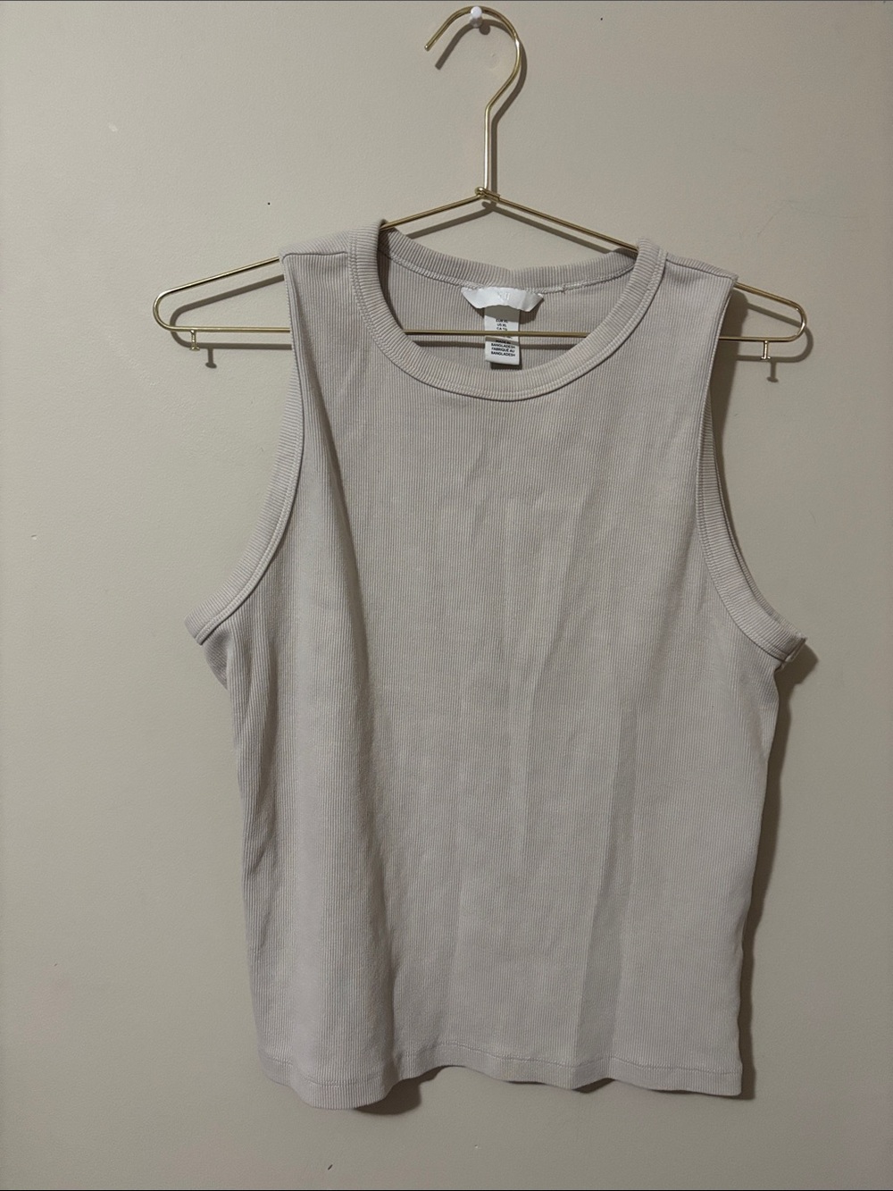 H&M Ribbed Crewneck Tank - Beige